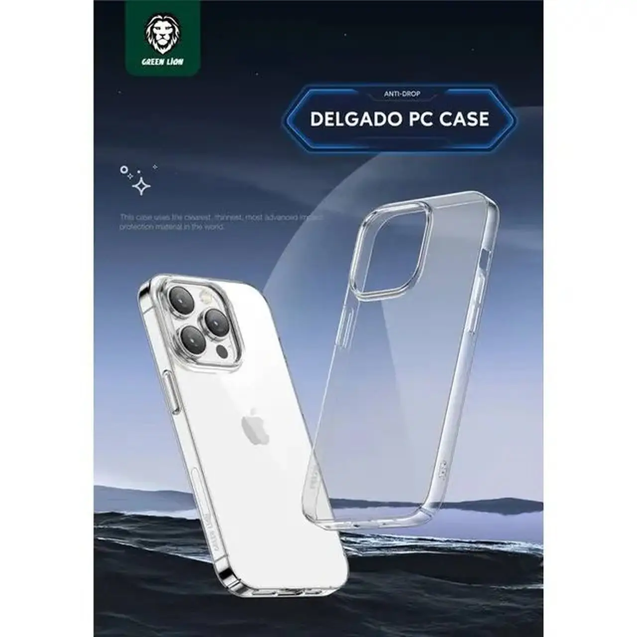 قاب اورجینال Green Lion شفاف Delgado Pc Case مدل Apple iPhone 17 Air (پک دار)